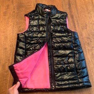 Shimmery black puffer vest big girls size L